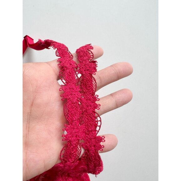 SIMONE PERELE Wish Ruby Red Sheer Embroidered Tulle Unlined Demi Bra, Size 30D - Picture 10 of 16